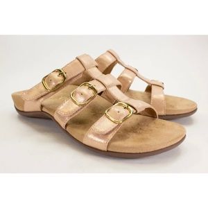 Vionic Misa rose gold slide sandals